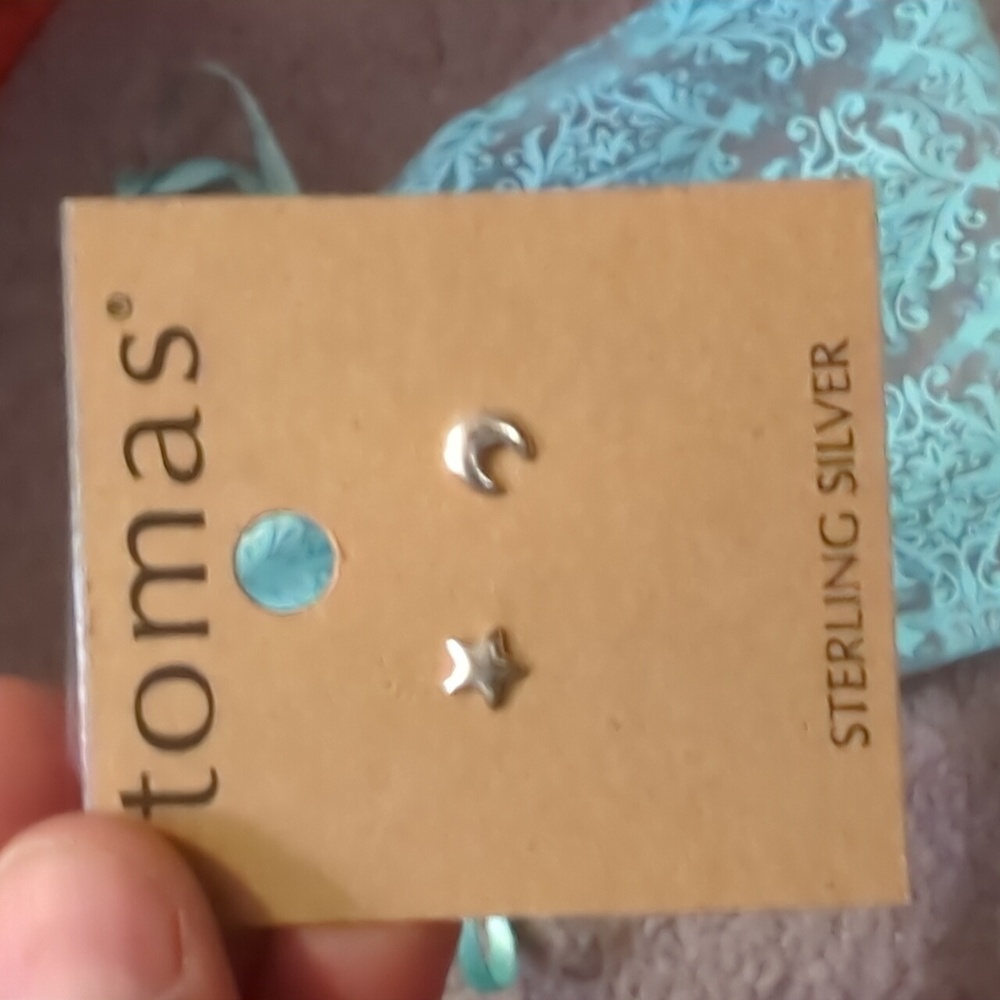 sterling silver moon and star earrings